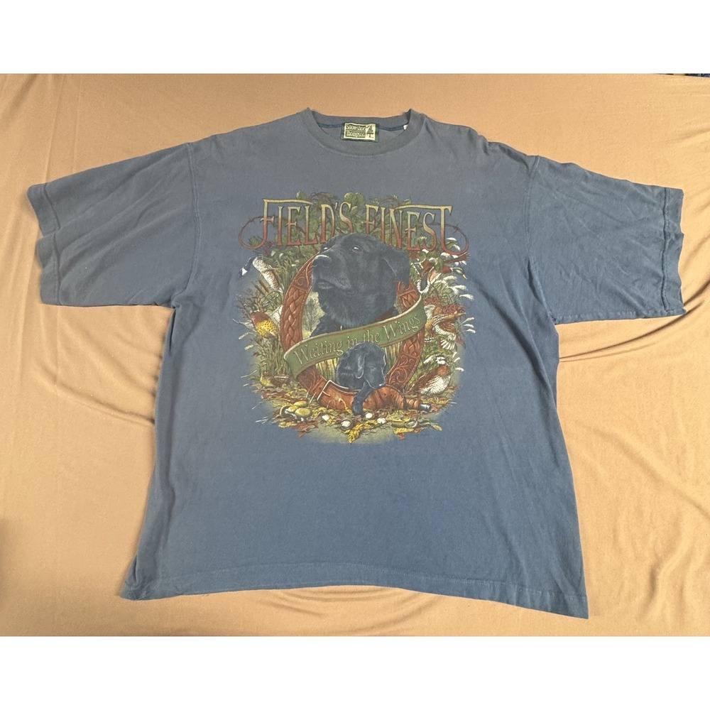 Vintage Snowshoe Trading Co Field's Finest Black Lab Dog T Shirt Size Large